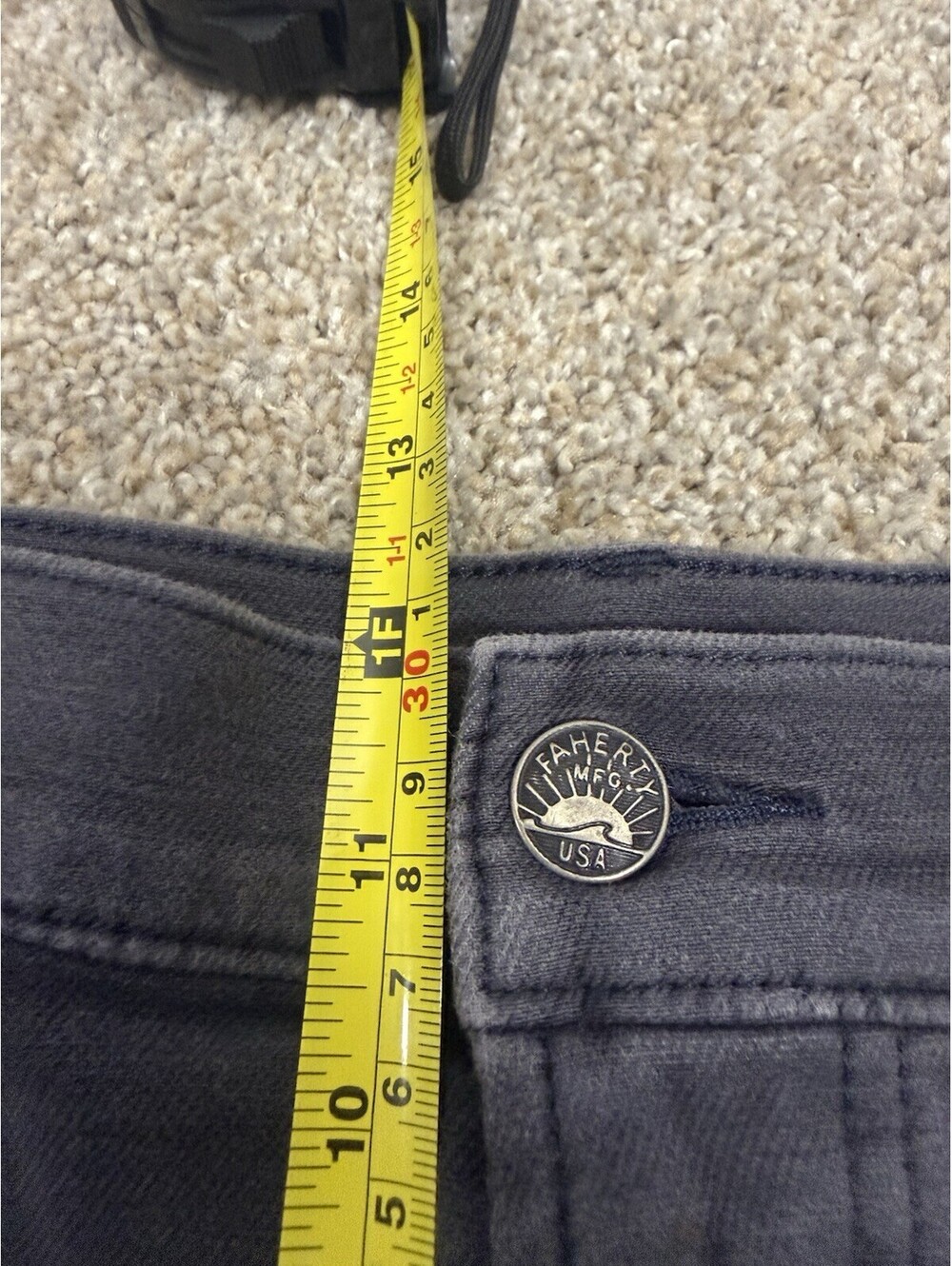 Faherty Pants Mens 40x32 Grey Stretch Terry 5 Pocket Slim Straight Soft Comfort - Picture 8 of 9